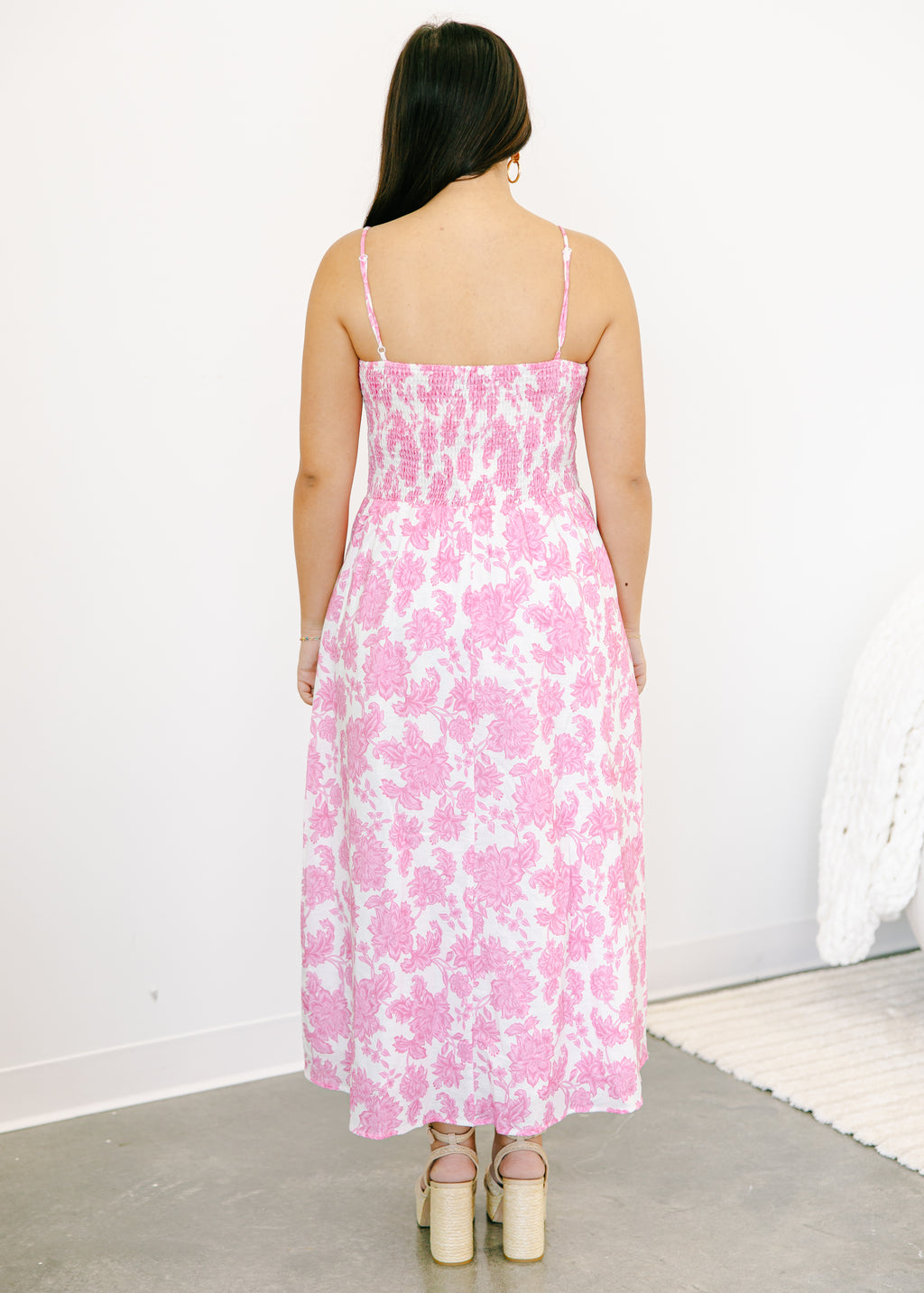 Rosette Charm Floral Maxi Dress