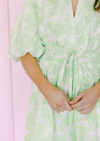 Zara Scallop Lace Puff Mini Dress