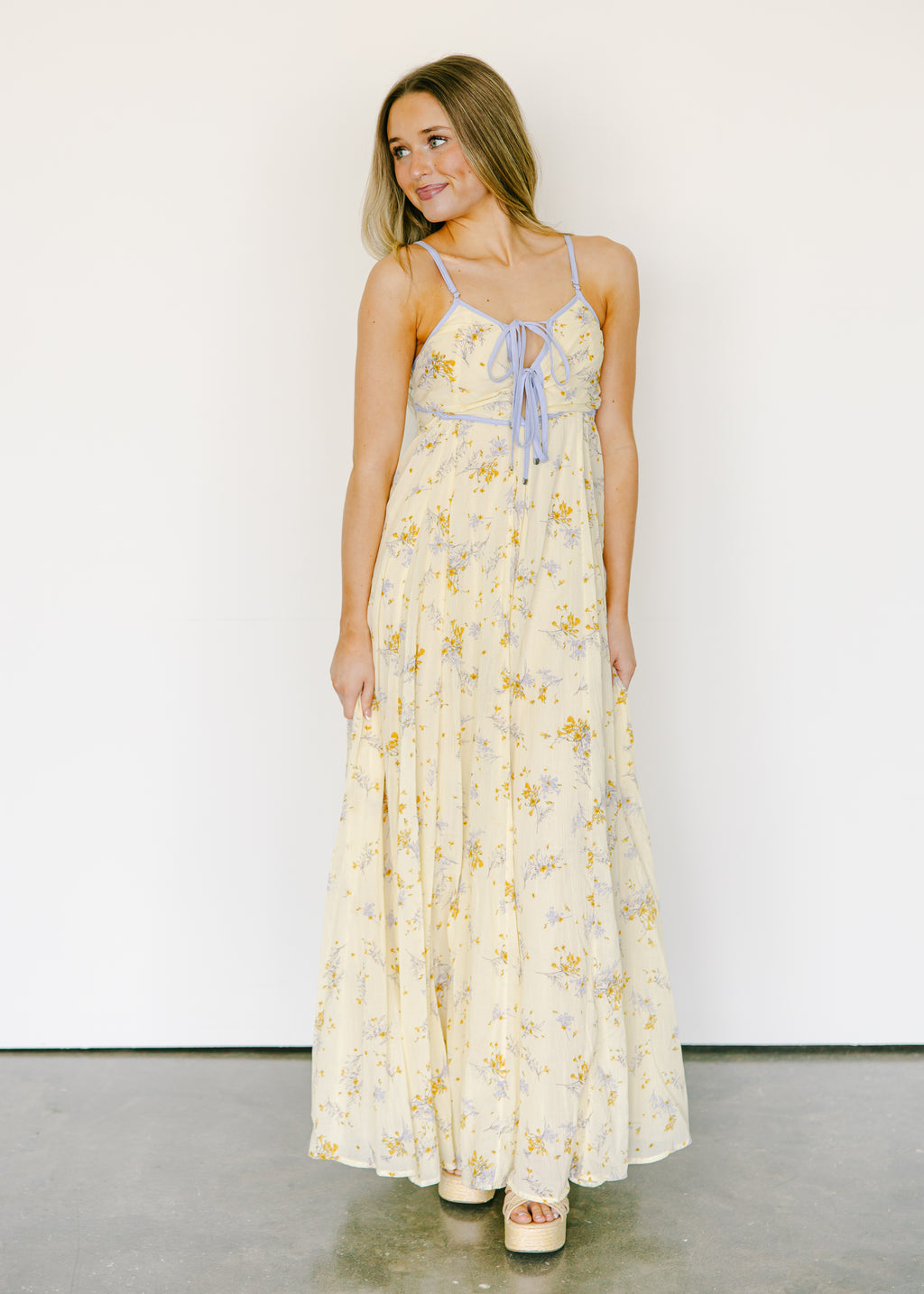 Calla Meadow Tie Front Midi Dress