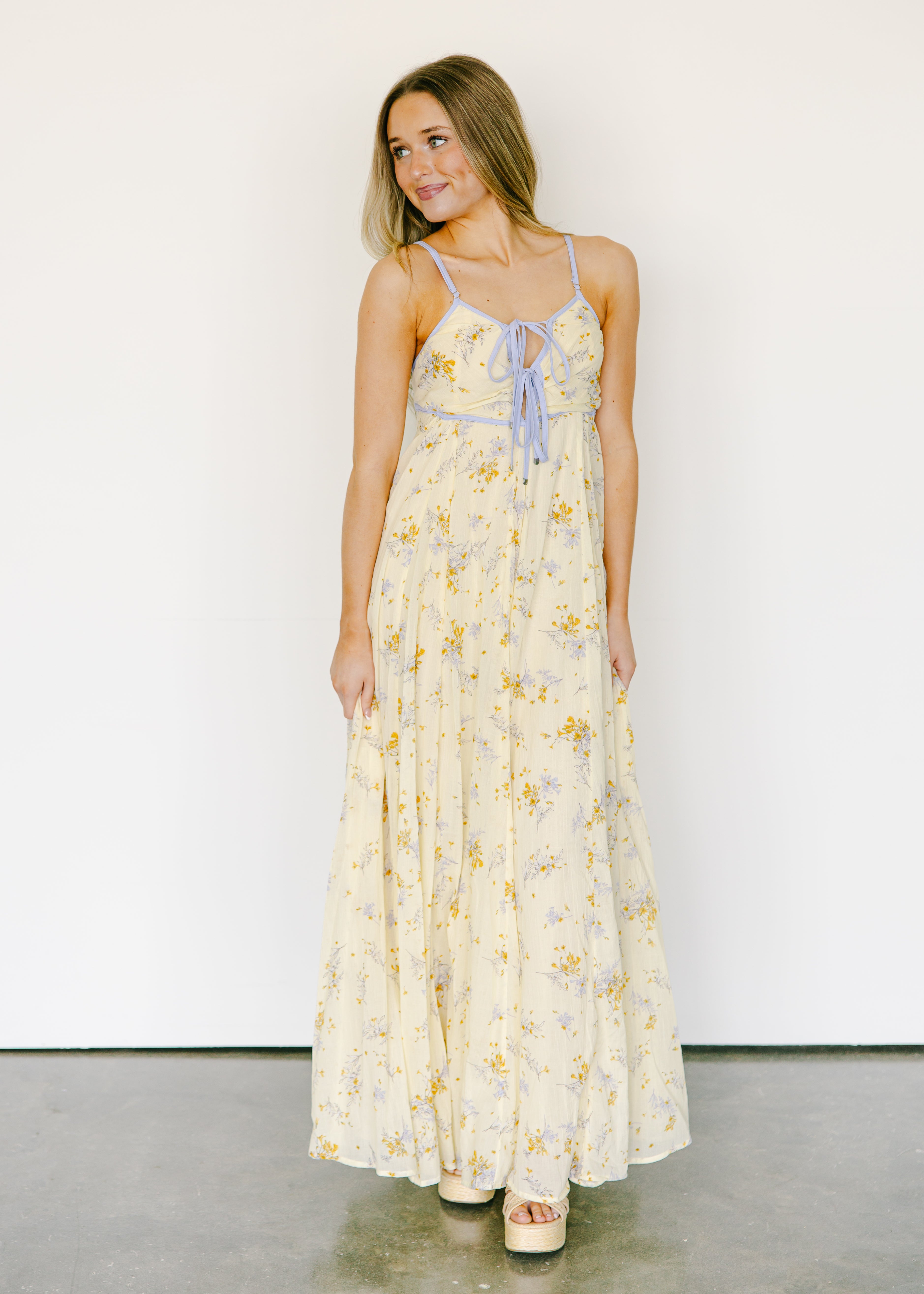 Calla Meadow Tie Front Midi Dress