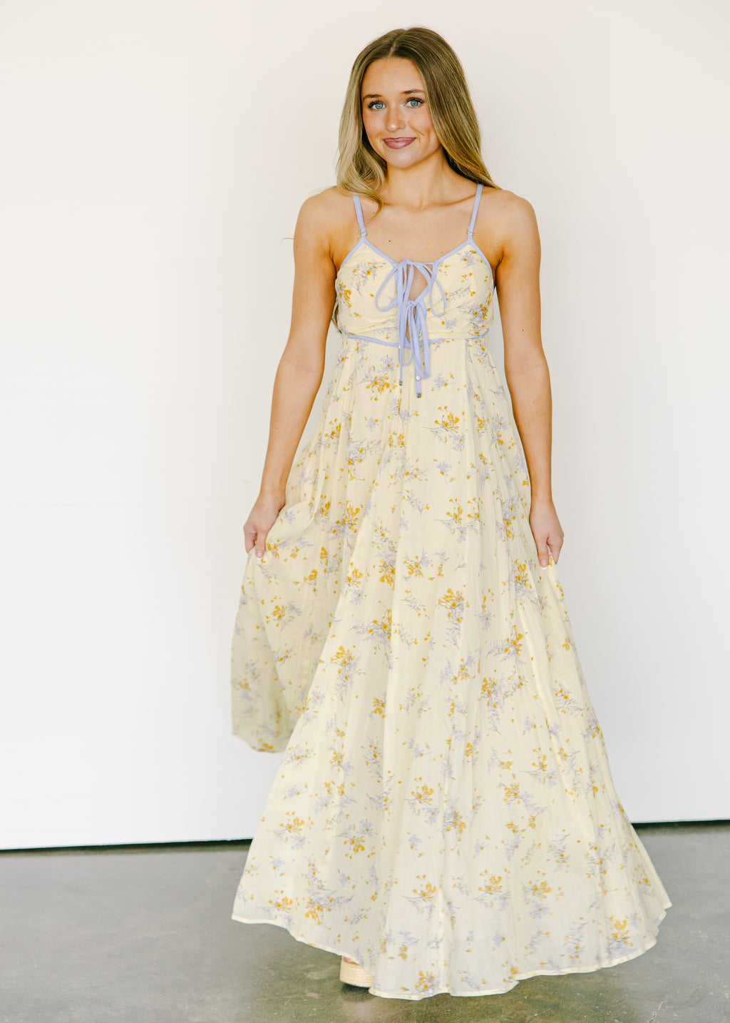 Calla Meadow Tie Front Midi Dress