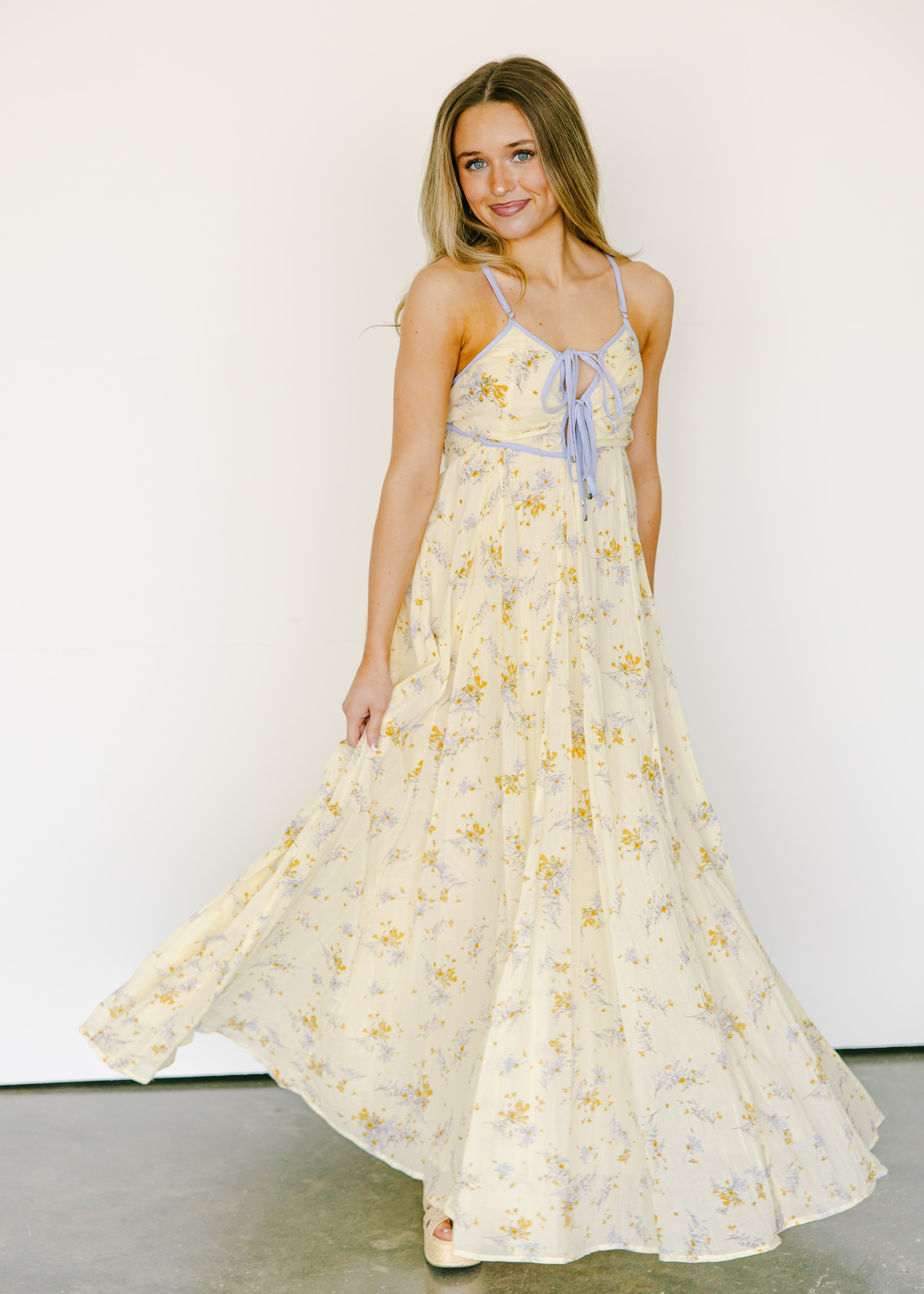 Calla Meadow Tie Front Midi Dress