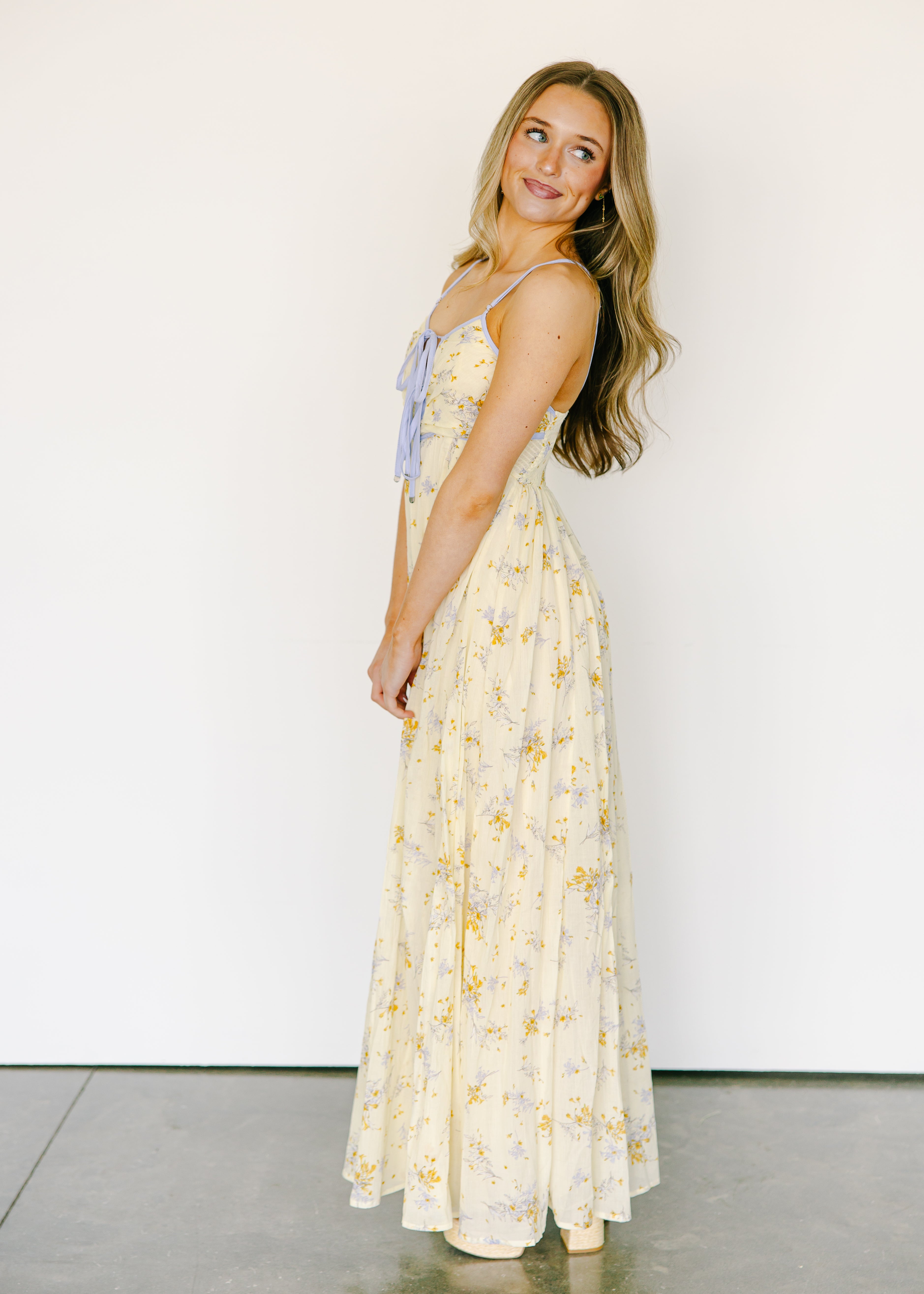 Calla Meadow Tie Front Midi Dress