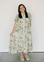 Eden Bloom Button Front Midi Dress