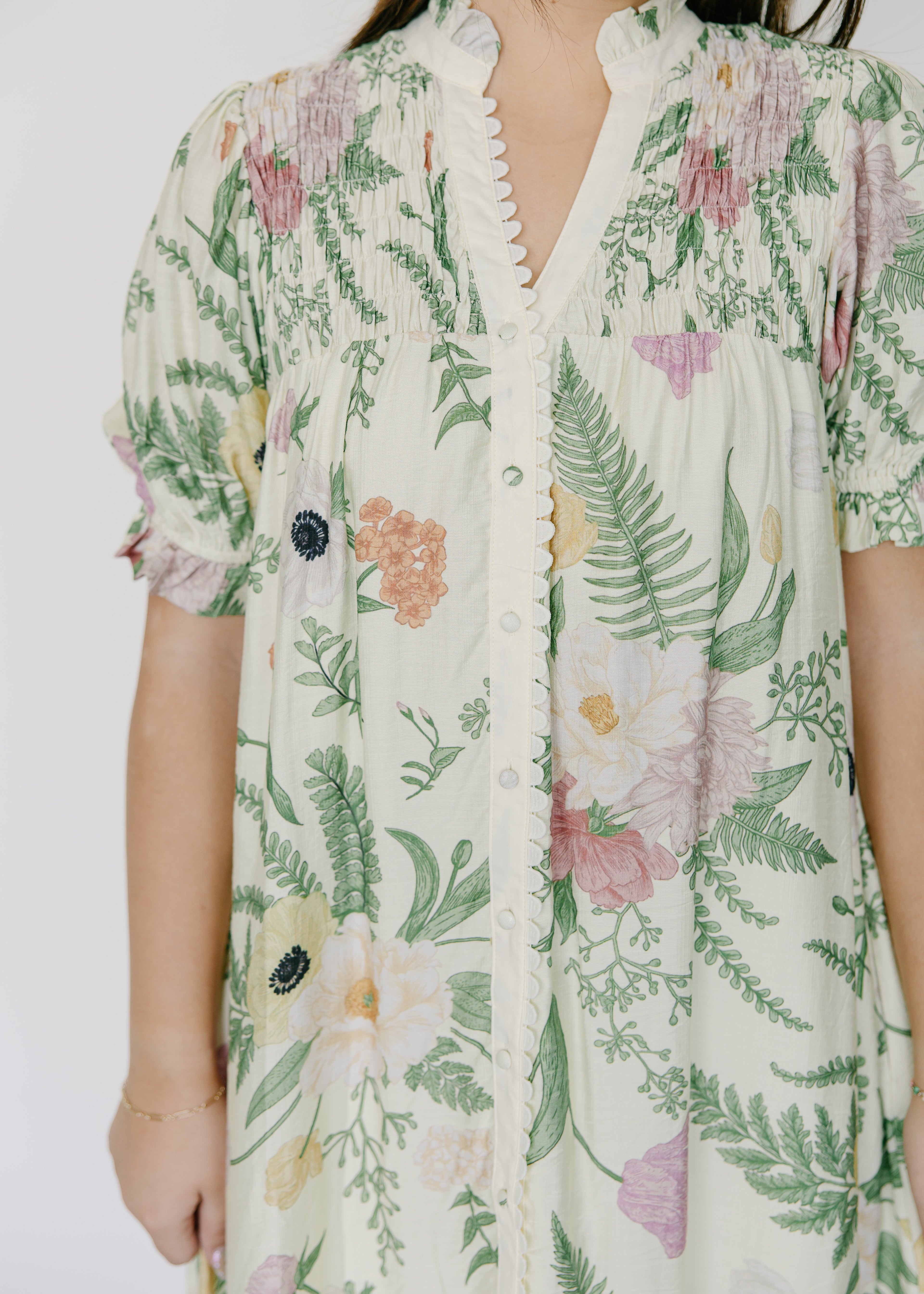 Eden Bloom Button Front Midi Dress