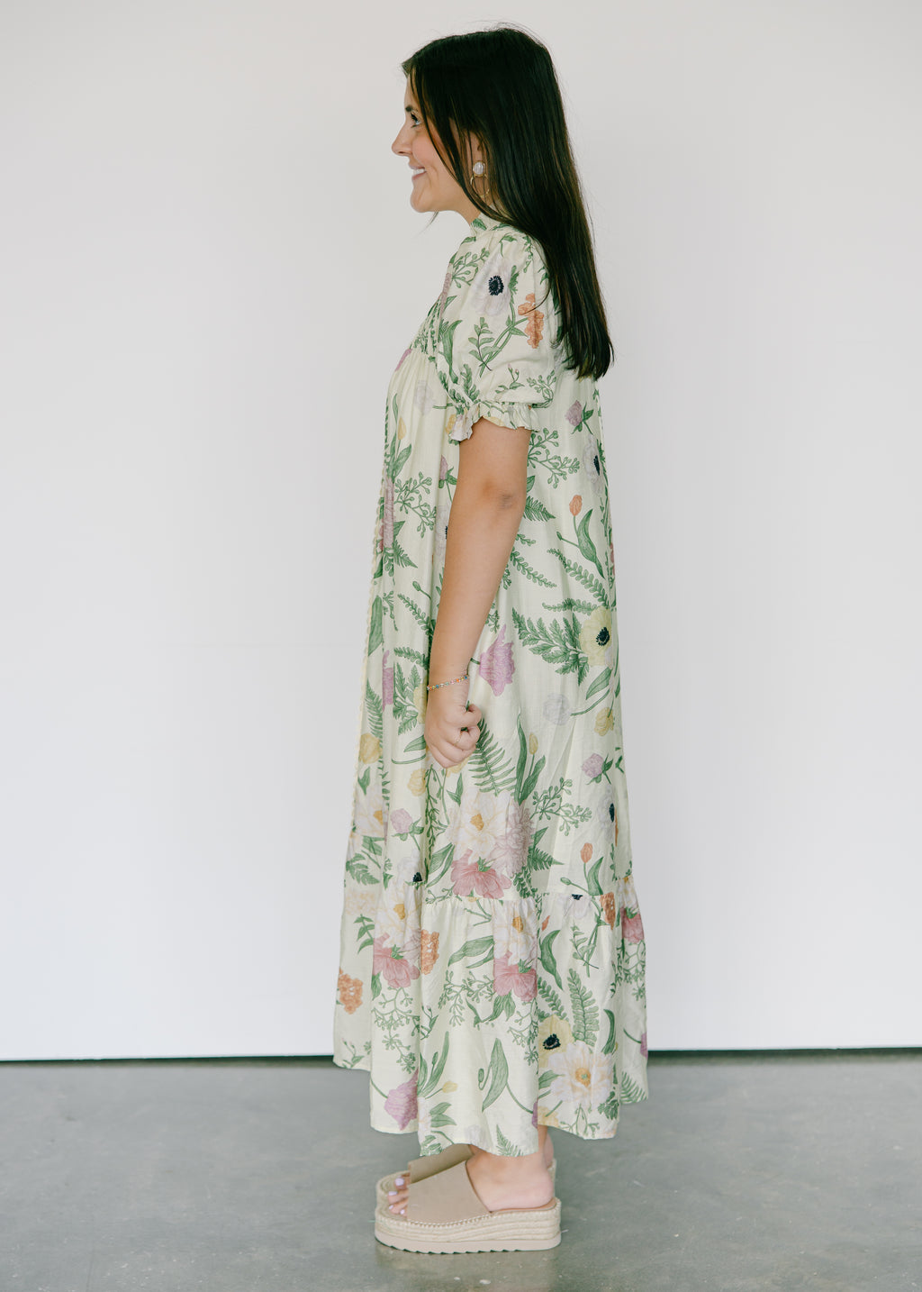 Eden Bloom Button Front Midi Dress