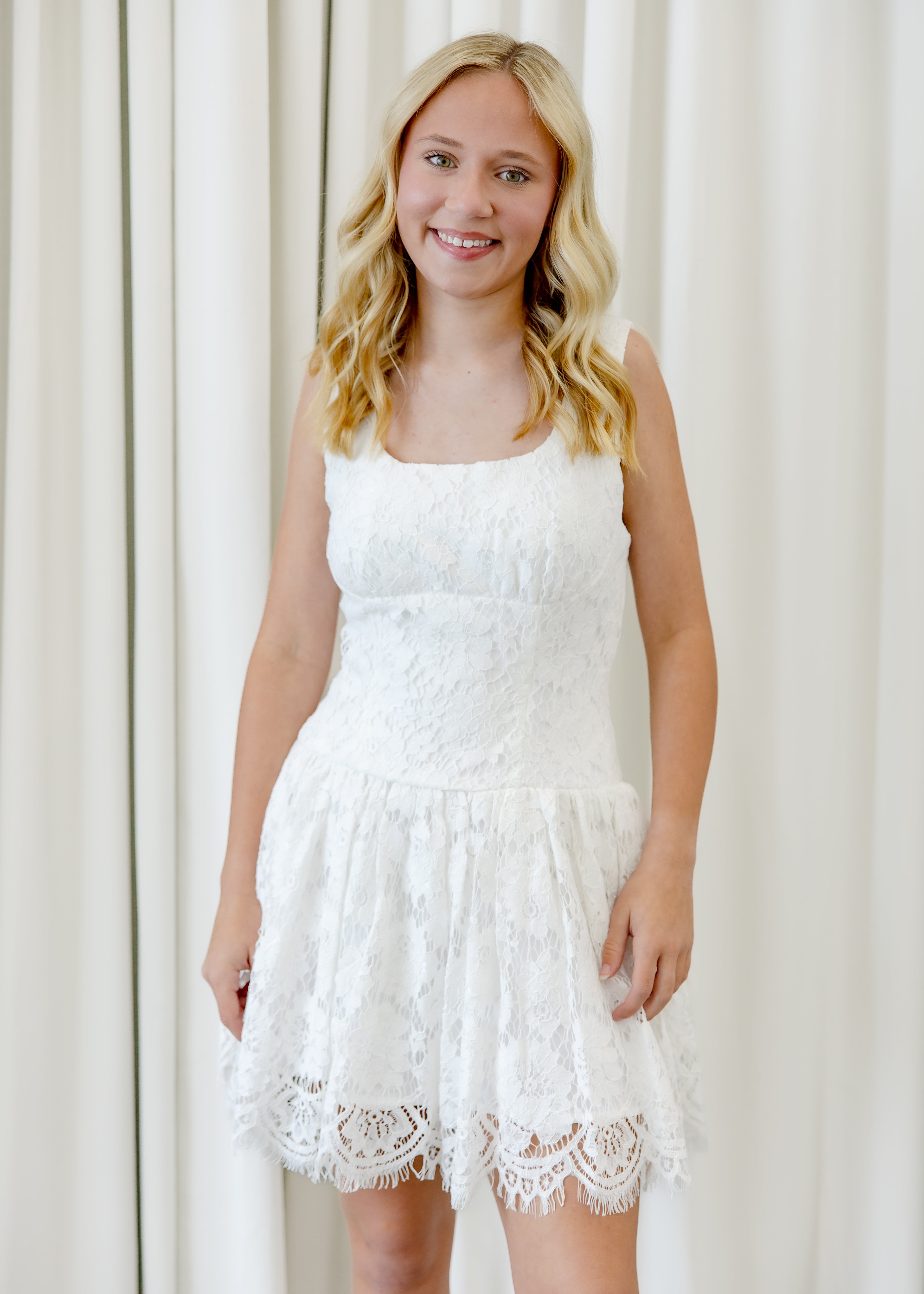 Isabella Floral Lace Mini Dress