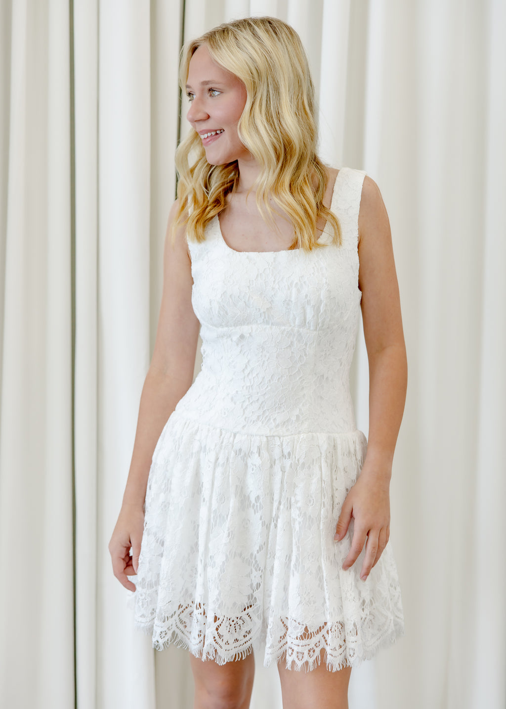 Isabella Floral Lace Mini Dress