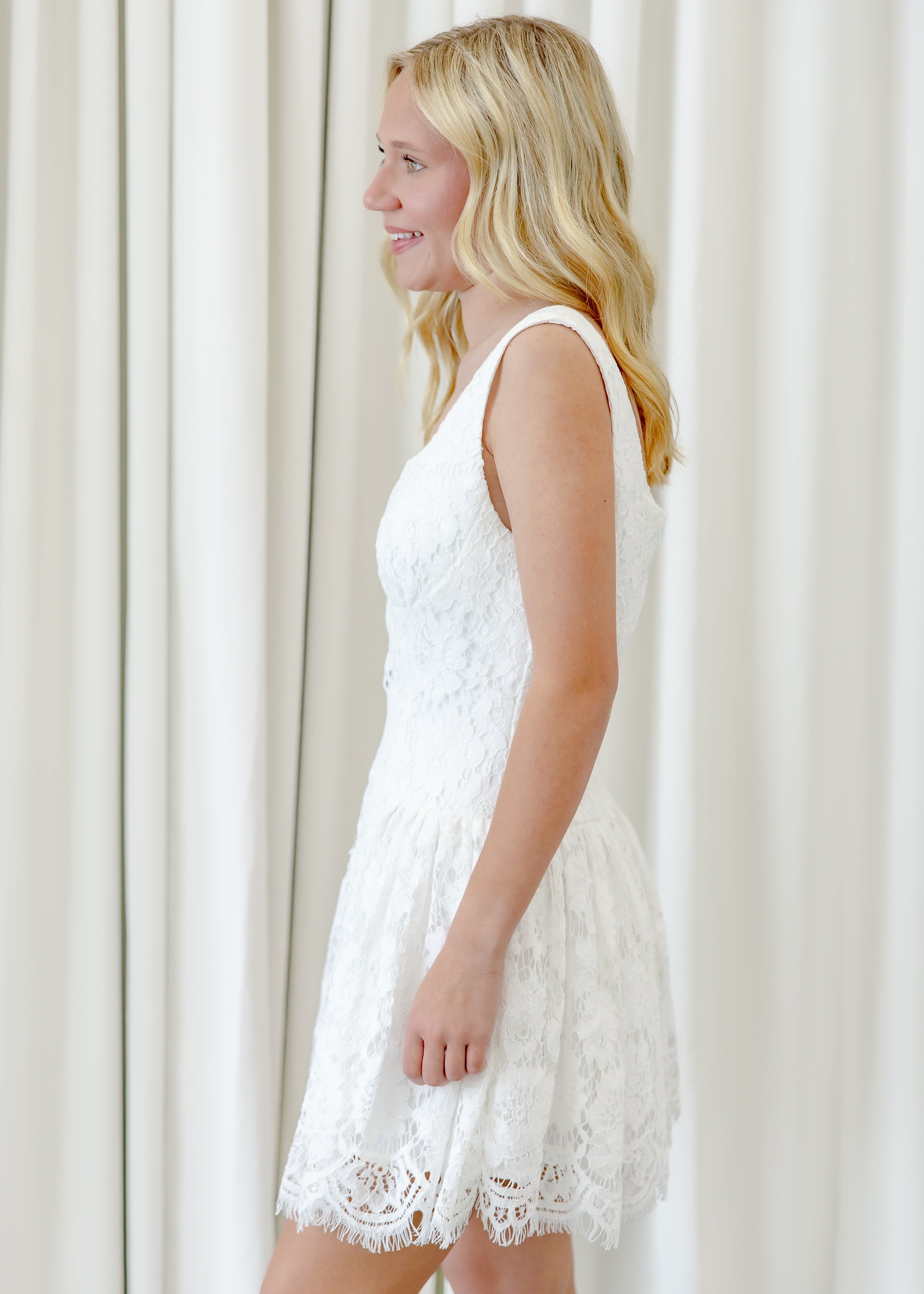 Isabella Floral Lace Mini Dress