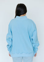 Jesus Saves Print Mock Neck Sweatshirt