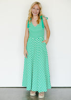 Braelyn Striped Bow-Strap Maxi Dress