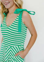 Braelyn Striped Bow-Strap Maxi Dress
