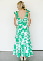 Braelyn Striped Bow-Strap Maxi Dress
