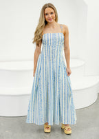 Juniper Shoulder-Tie Printed Midi Dress