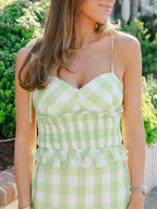 Kaila Gingham Top and Midi Skirt Set