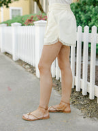 Lace-Edge Tailored High-Rise Shorts