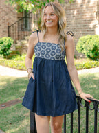 Tiara Eyelet Denim Dress