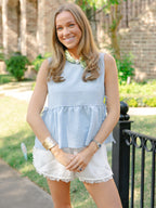 Sophie Soft Gingham Peplum Blouse