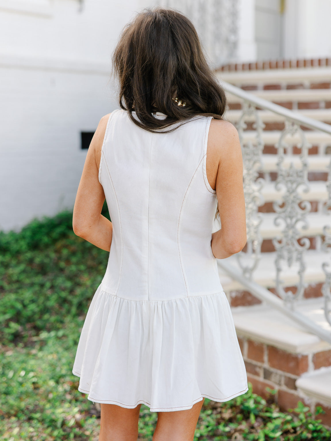 boat neck denim dress PrettyLittleThing Women's Shape Stretch Denim Boat Neck A-line Mini Dress in Chocolate