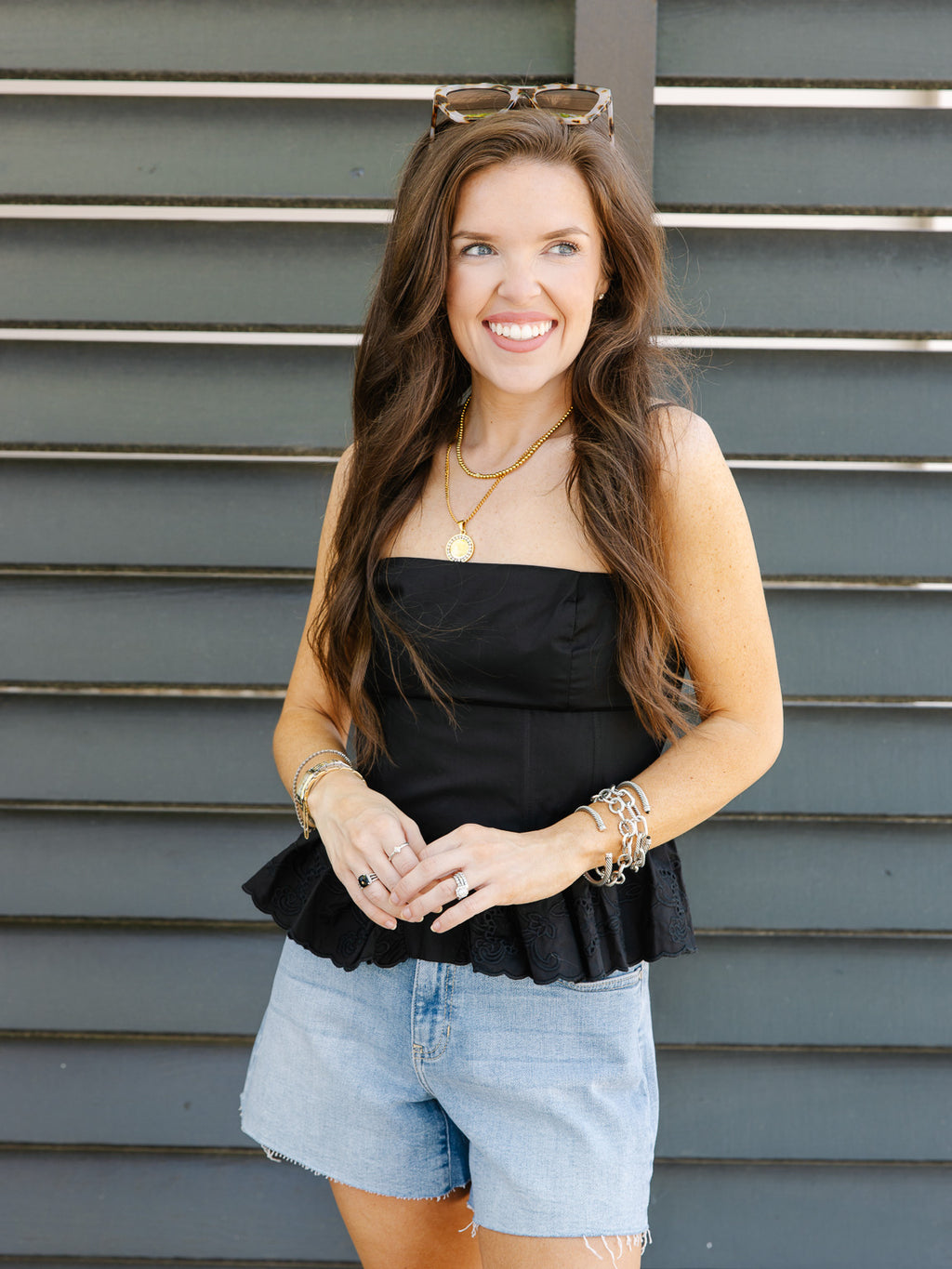 Aubrie Peplum Sleeveless Tank Top