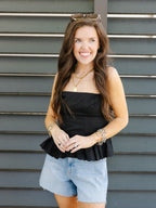 Aubrie Peplum Sleeveless Tank Top