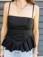 Aubrie Peplum Sleeveless Tank Top