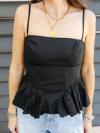 Aubrie Peplum Sleeveless Tank Top