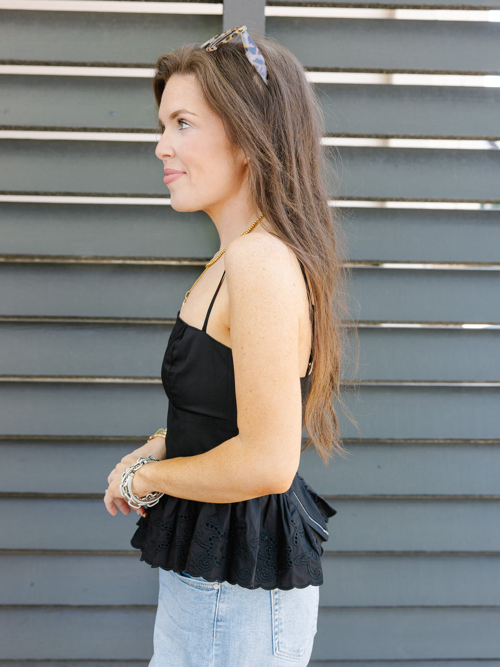 Aubrie Peplum Sleeveless Tank Top
