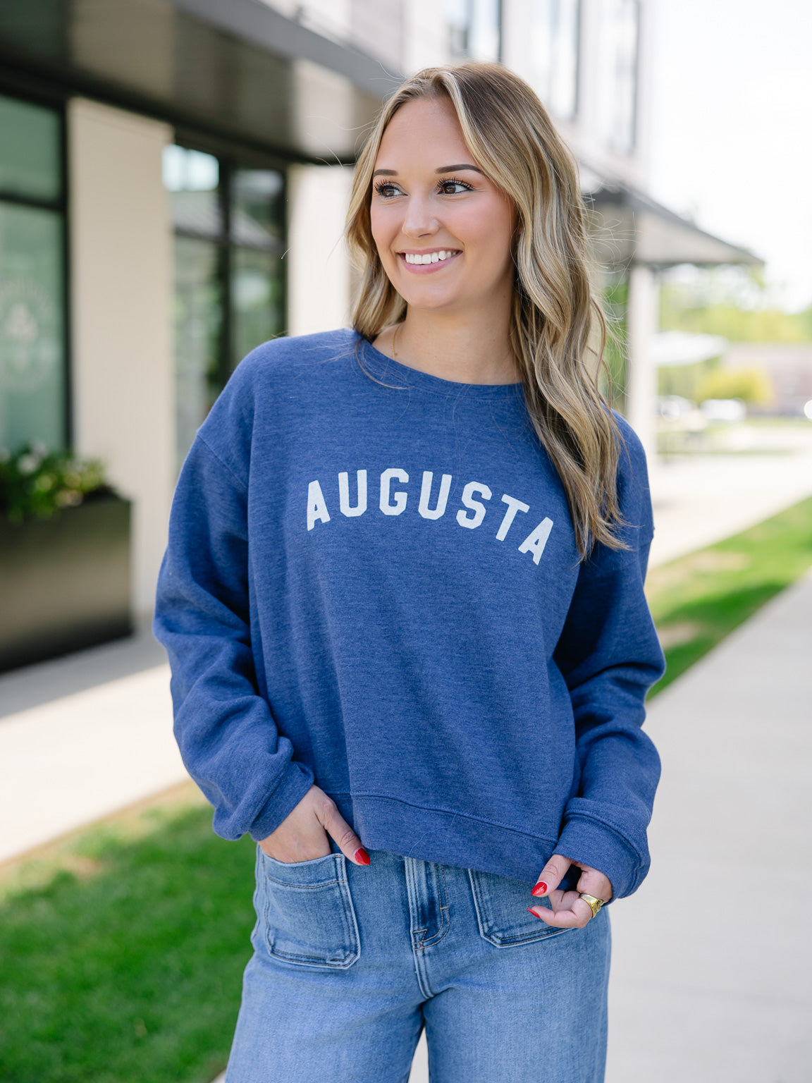 Augusta Cropped Graphic Sweatshirt