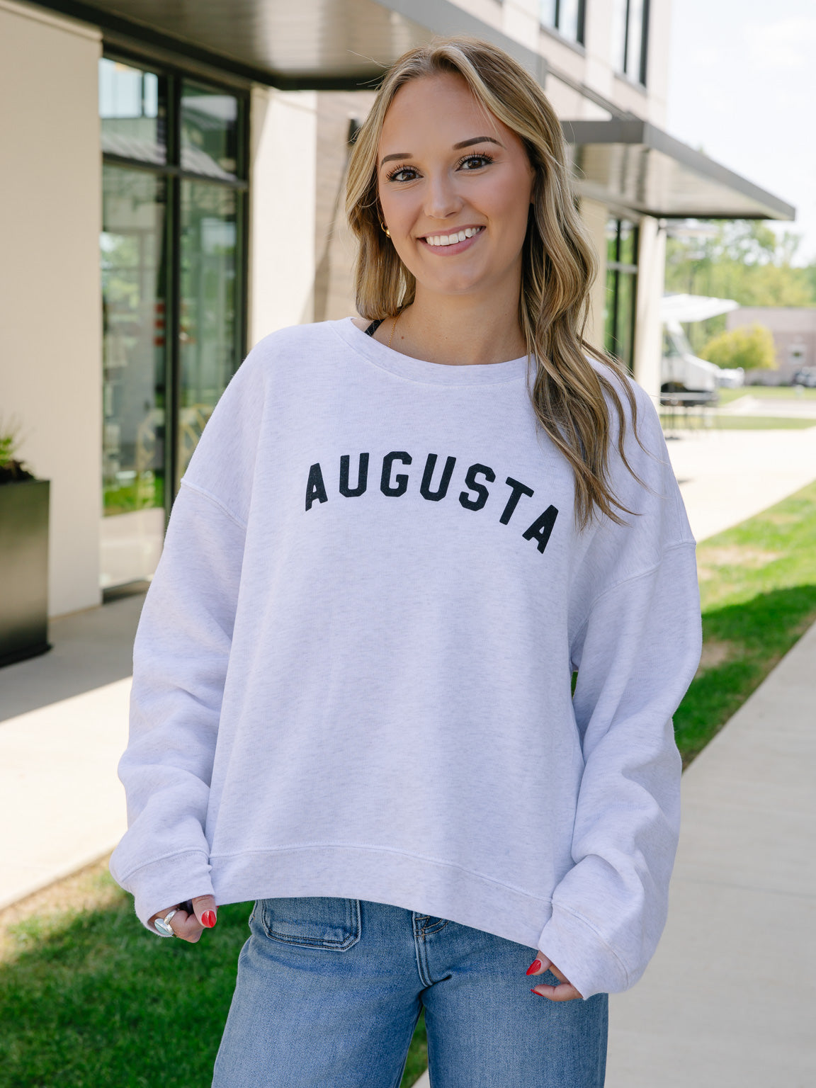 Augusta Cropped Graphic Sweatshirt