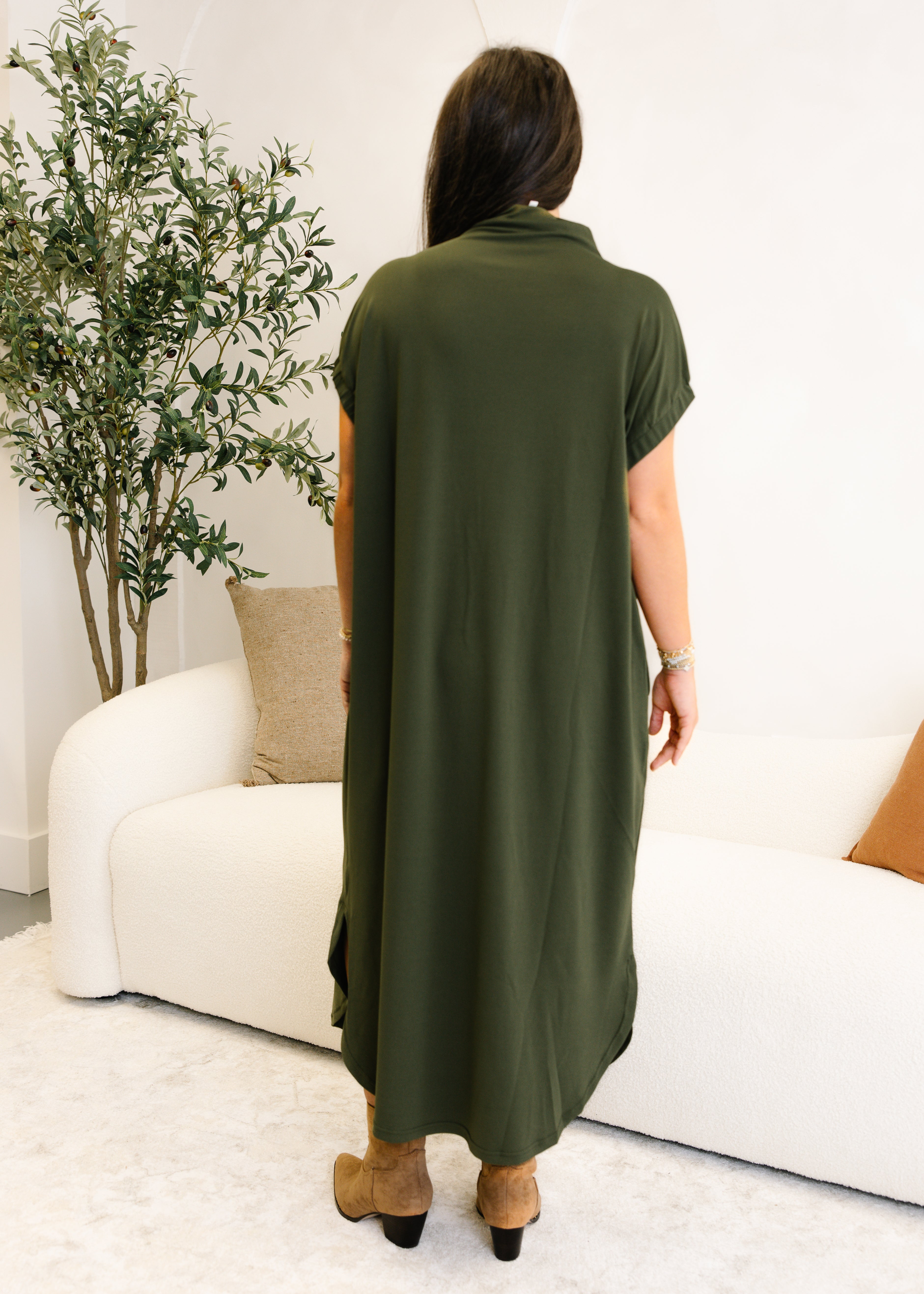 Noelle Mock Neck Midi Dress