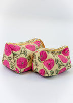 Block Printed Cosmetic Pouch