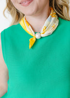 Pearl Magnet Floral Scarf Necklace