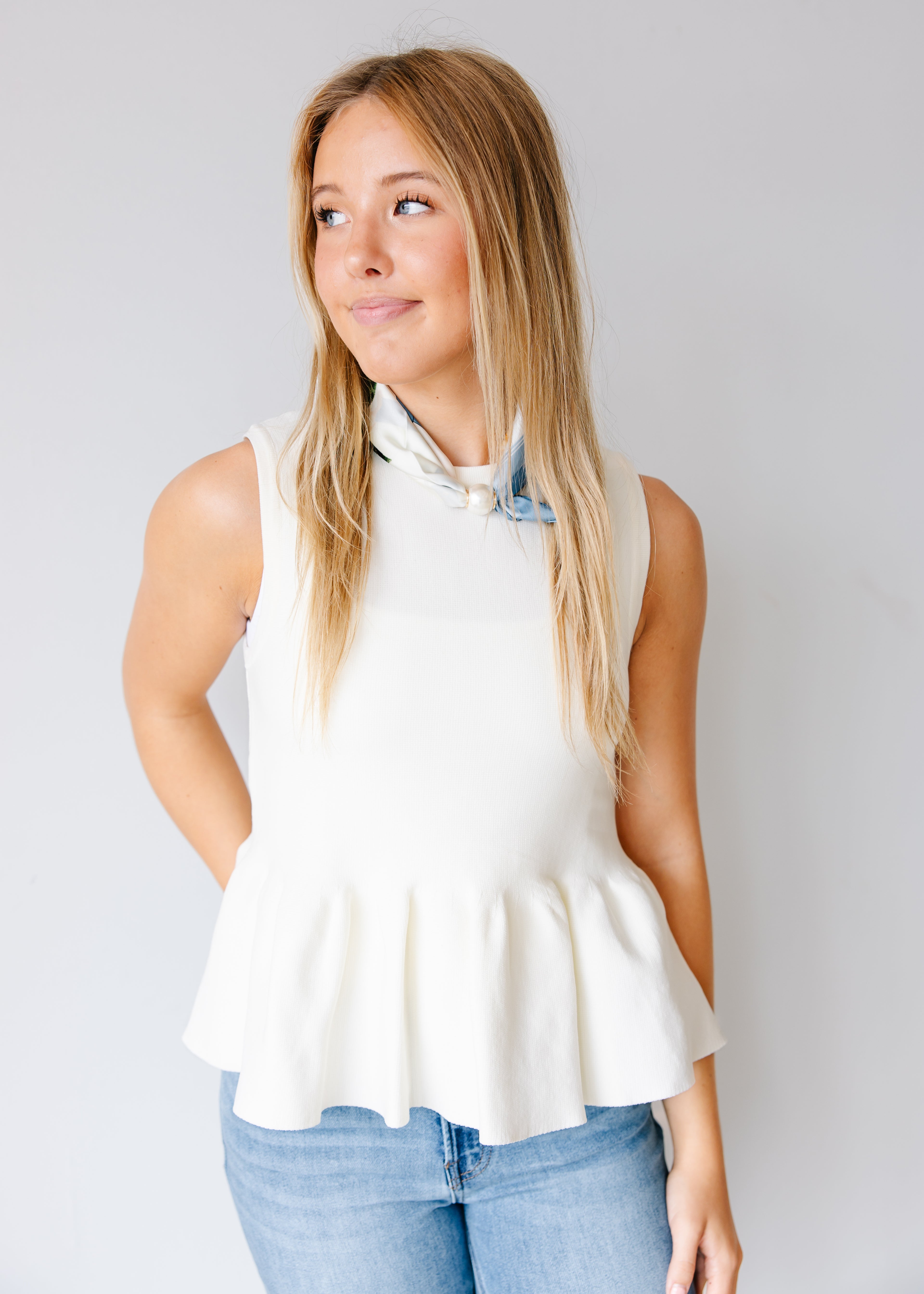Fiona Peplum Sleeveless Top