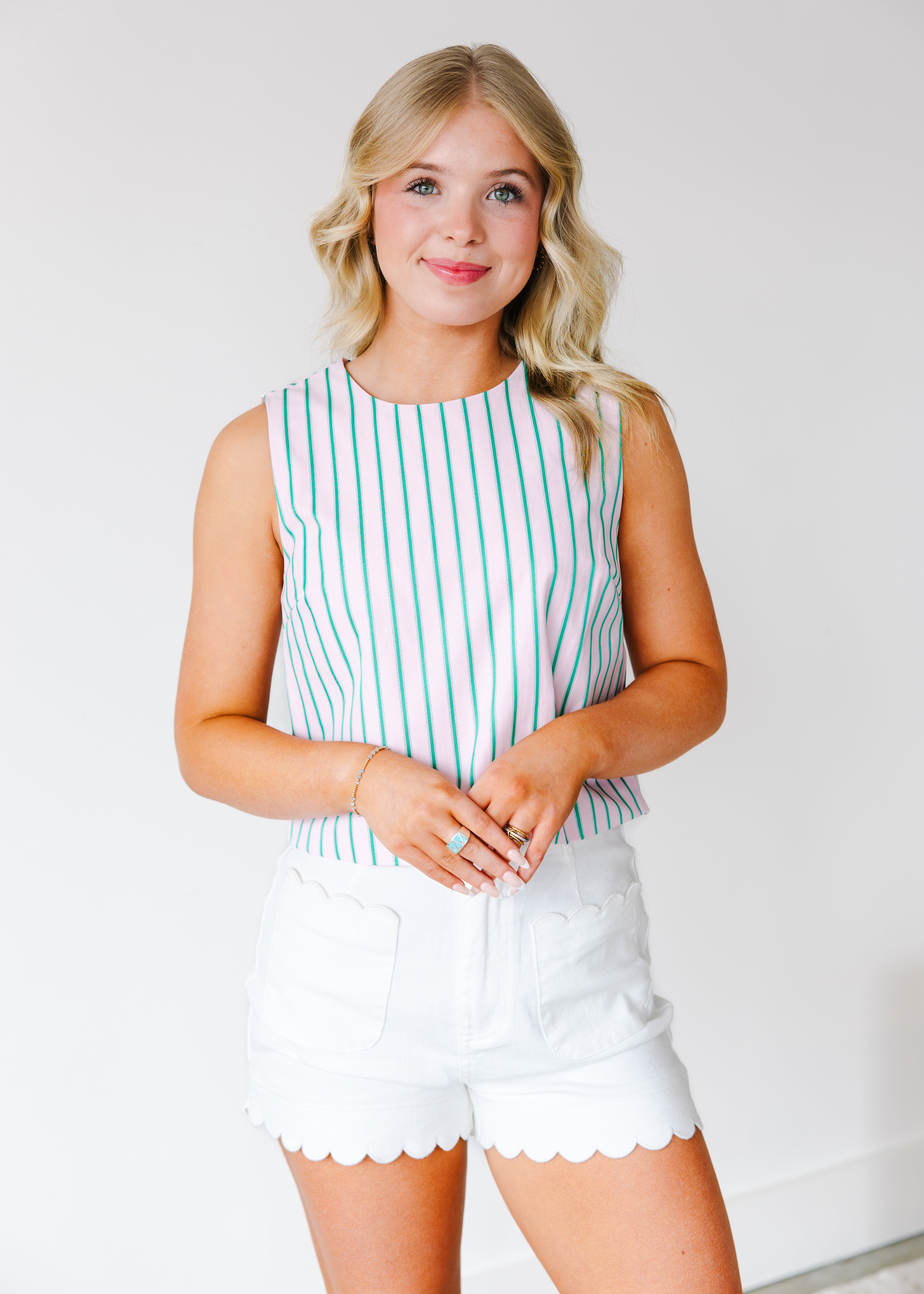 Laura Striped Sleeveless Top