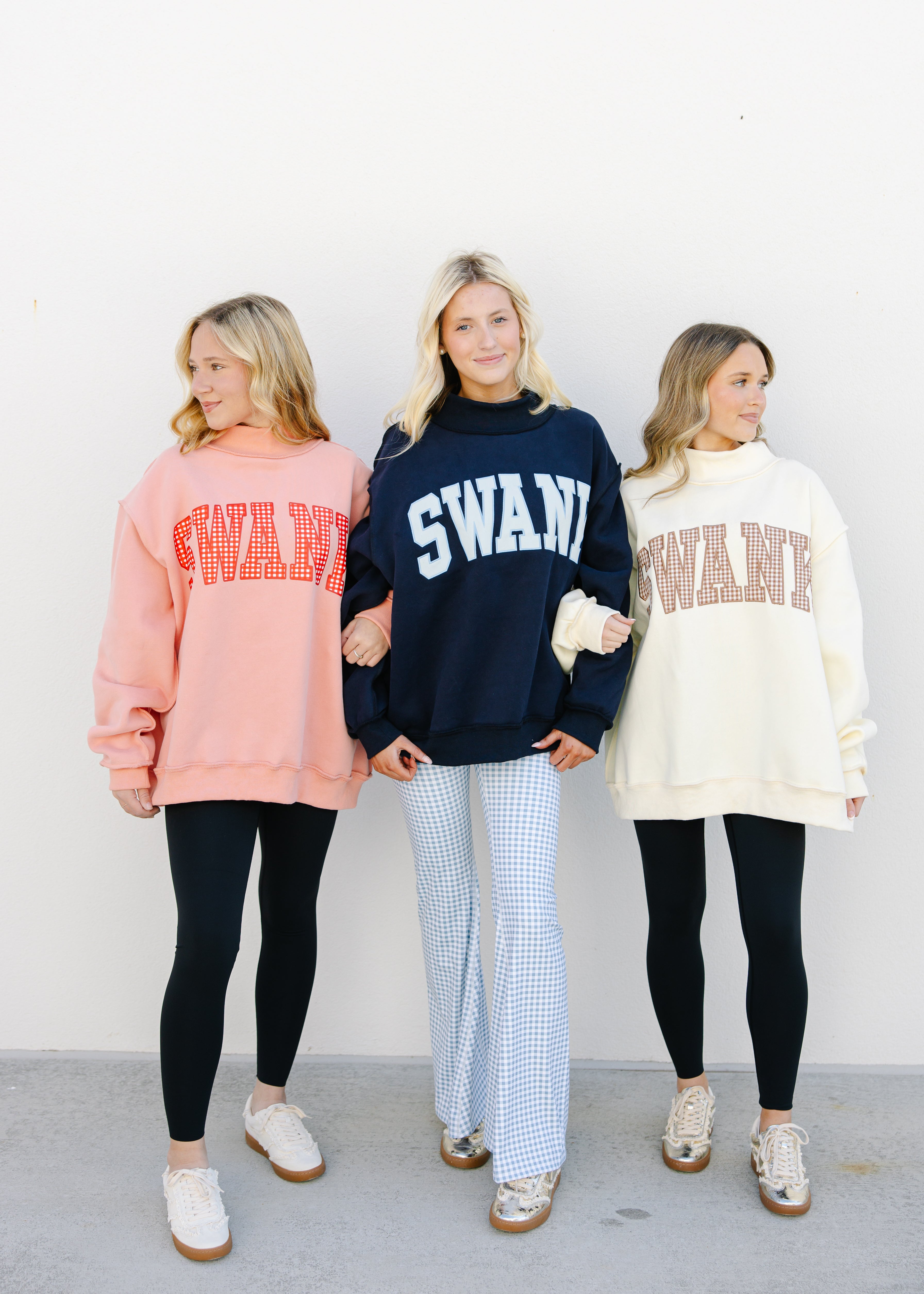 PREORDER Swank Gingham Printed Mock Neck