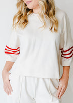 Dakota Stripe Sleeve Lounge Top