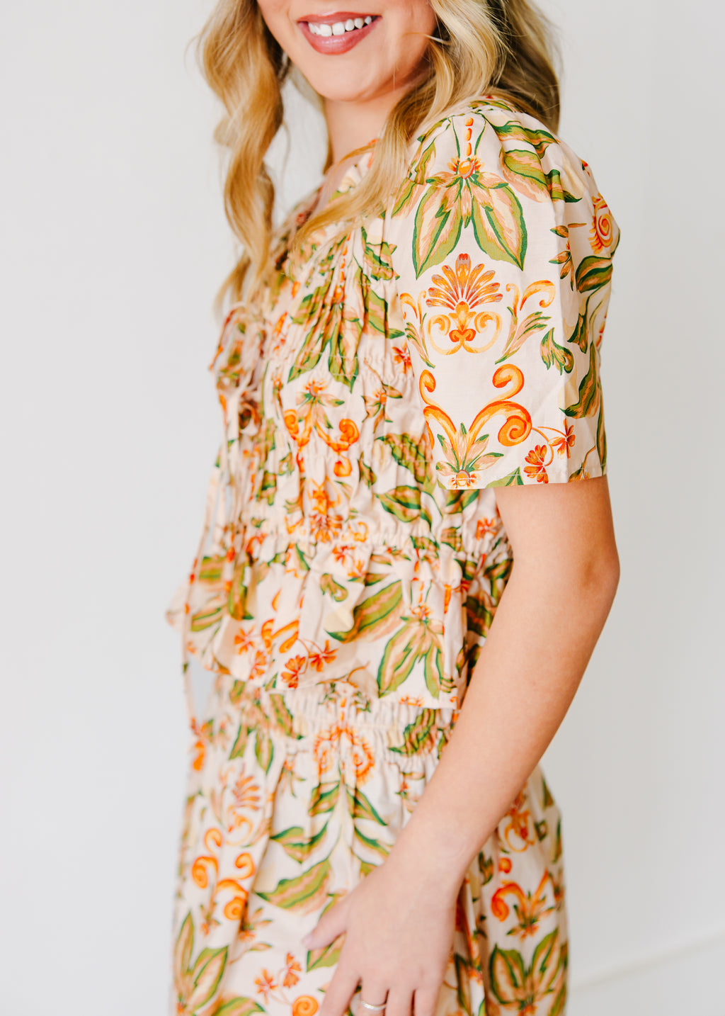 Talia Floral Tie-Front Top