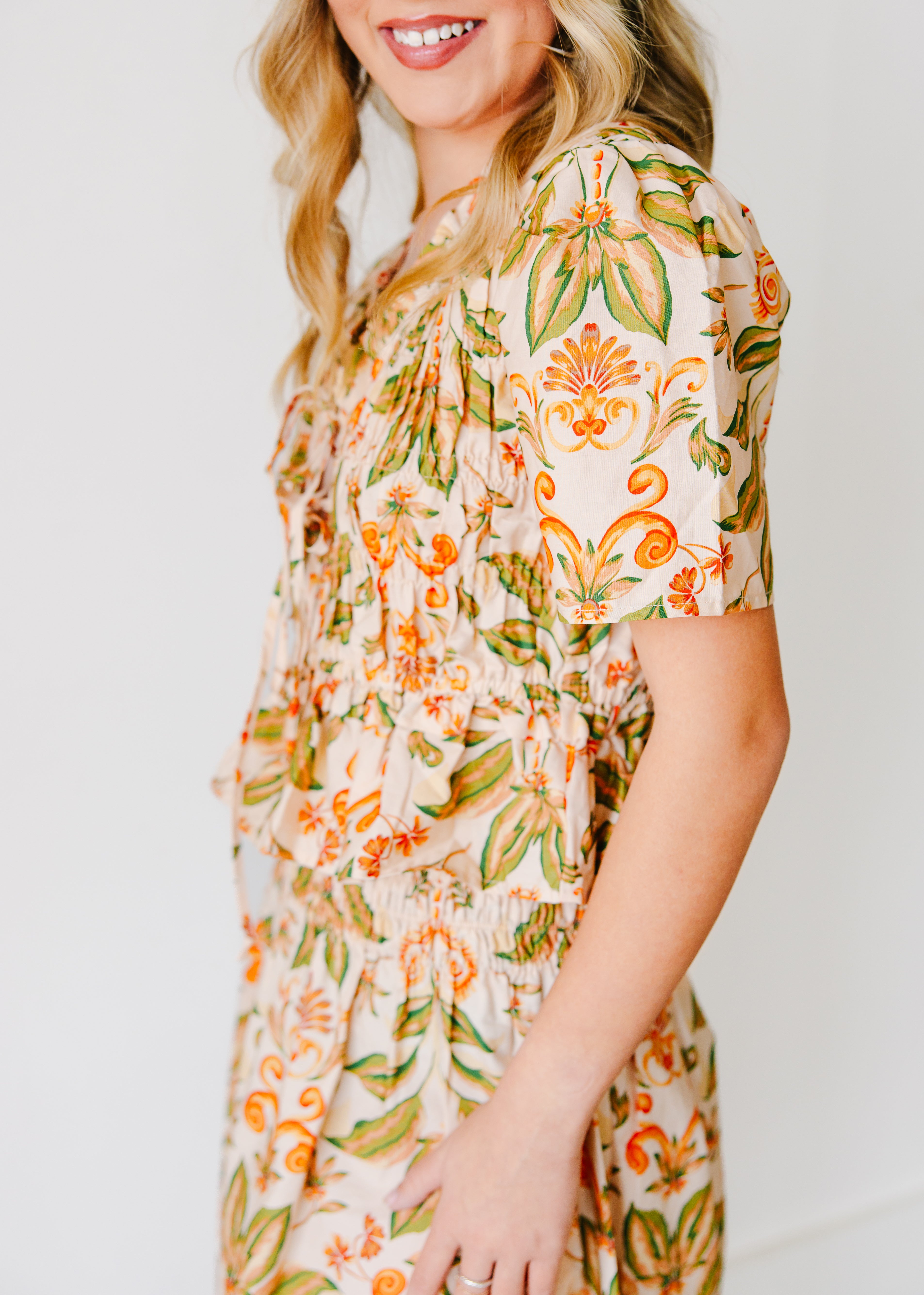 Talia Floral Tie-Front Top