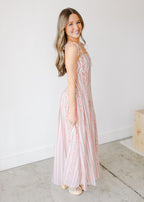 Juniper Shoulder-Tie Printed Midi Dress