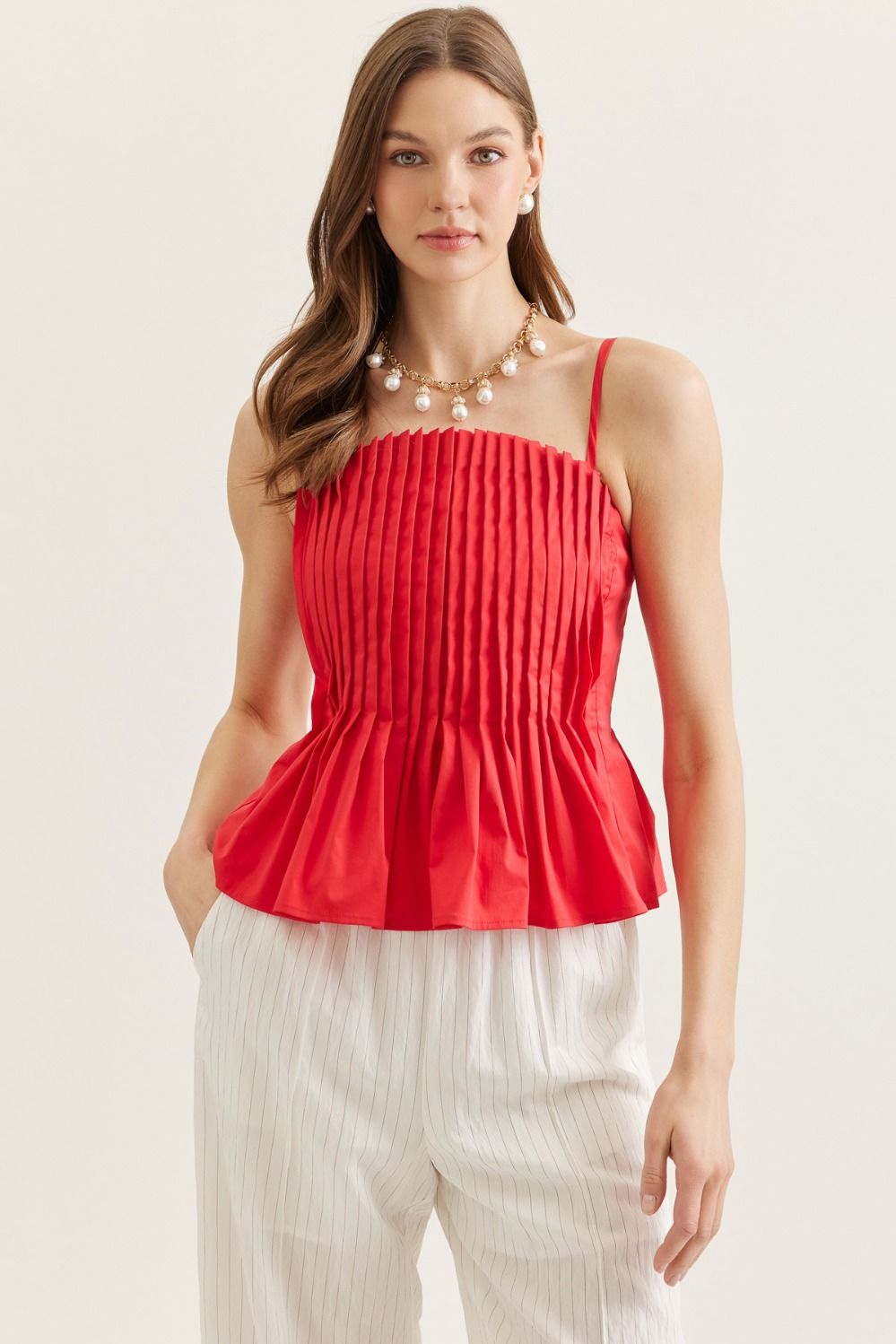 Isla Pleated Peplum Top – The Swank Company
