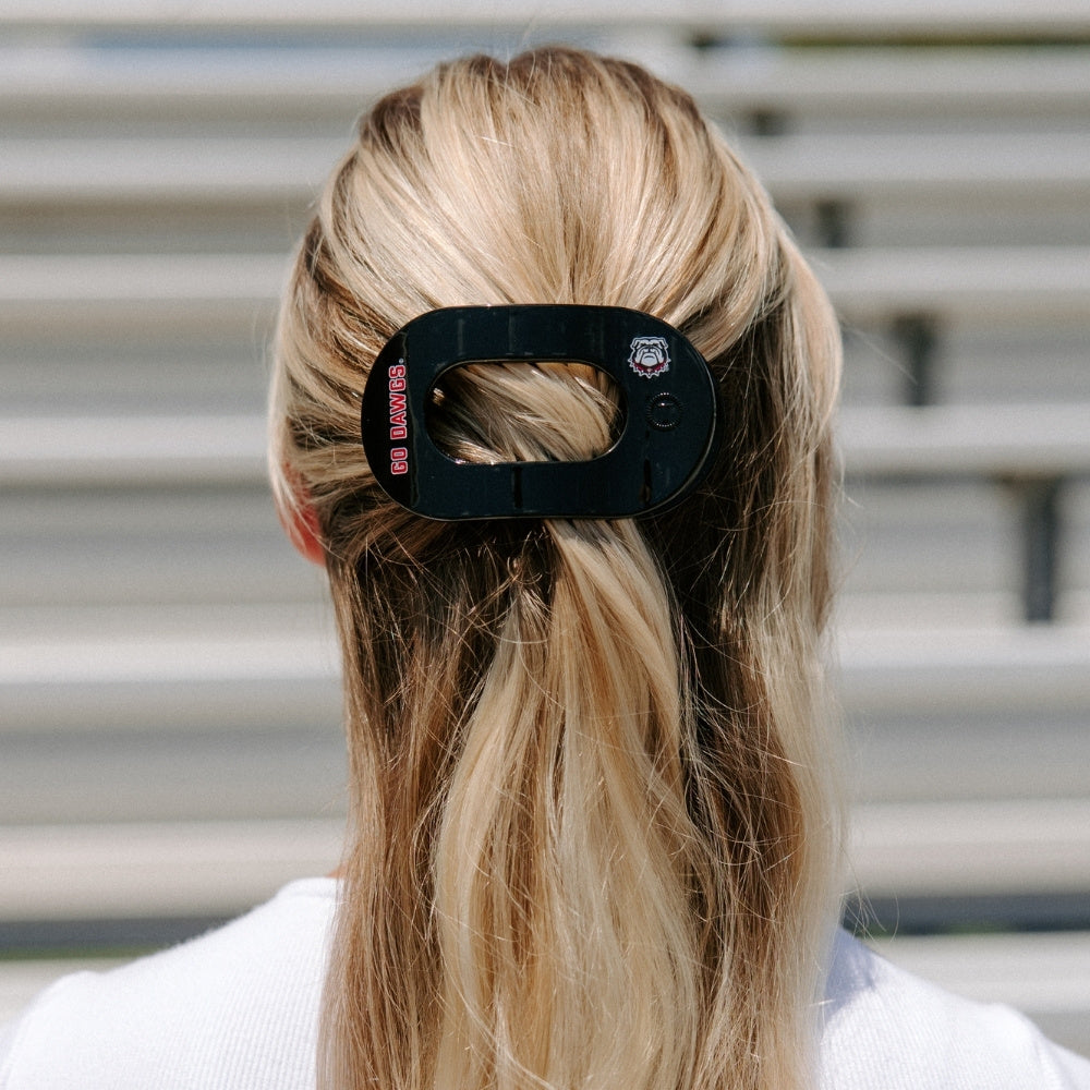 Go Dawgs! Large Flat Round Hair Clip