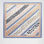 Striped Animal Print Square Bandana Scarf