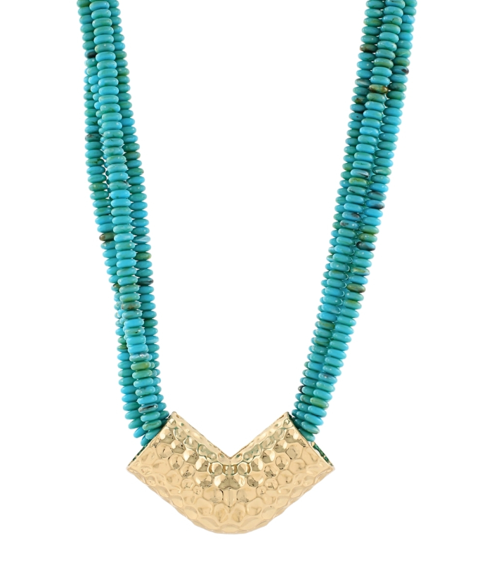 4 Layered Bead & V Shape Necklace
