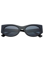 Layla Acetate Oval Sunglasses- Black