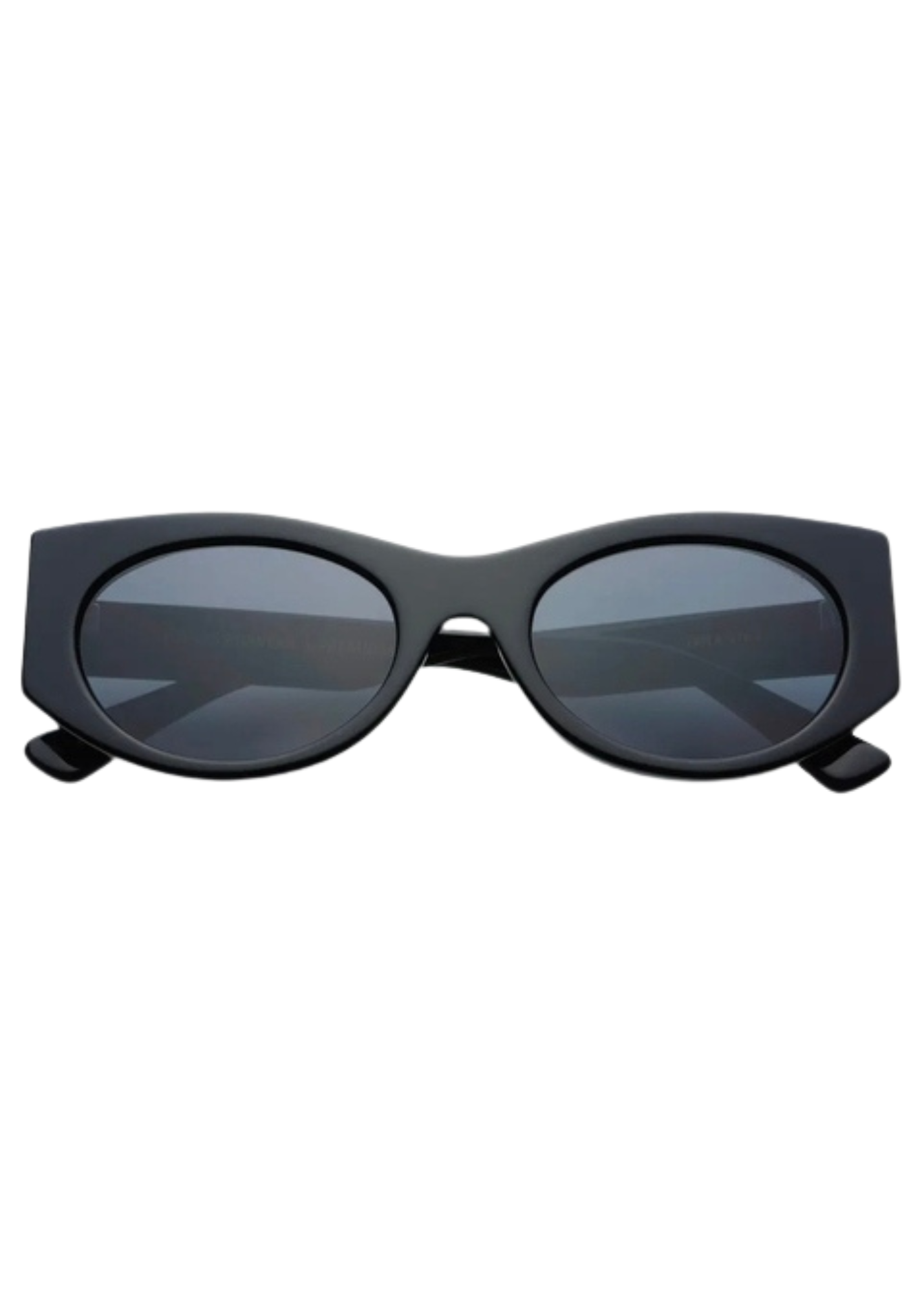Layla Acetate Oval Sunglasses- Black