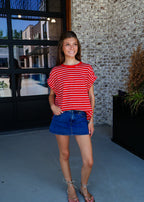 Zoe Striped Easy Knit T-Shirt Top