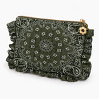 Bandana Ruffle Quilted Cosmetic Pouch