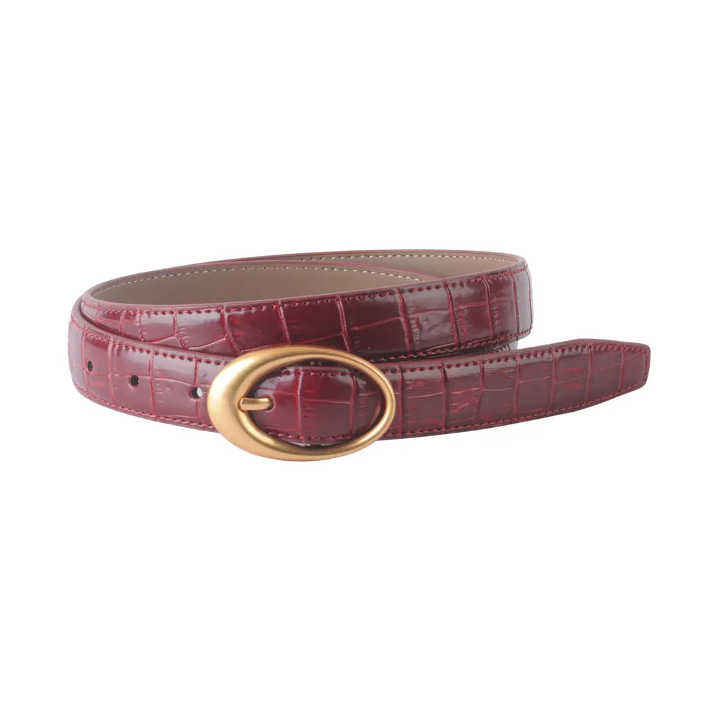 Croco Clean Stitched Belt