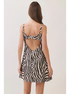 Mia Zebra Open Back Dress